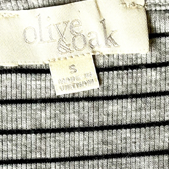 OLIVE&OAK Grey Small Striped Dress With Drawstring - Picture 2 of 6